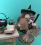 Tiny Cornish Witch Doll Decoration, Halloween Witch Core Ornament