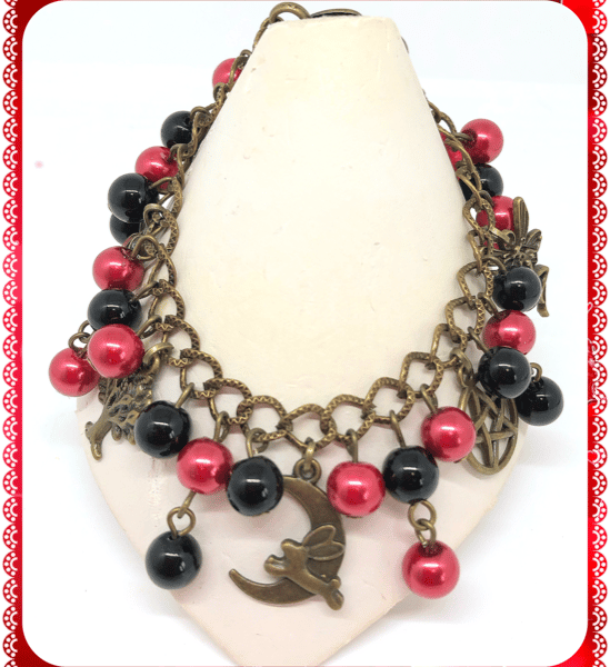 One of a Kind Bronze Wicca charm bracelet