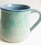 Large Blue Patterned Mug - Hand Thrown Stoneware Ceramic Mug - Image 1