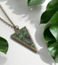 Ruby Zoisite Brass plated Triangle Worry Stone Necklace - Free Postage - Image 6