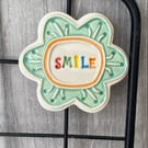 Ceramic Smile magnet turquoise