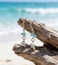Silver Starfish Sea Glass Earrings - Image 4