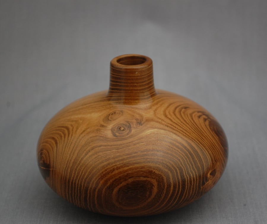 Bud Vase in Handsome Laburnum Wood