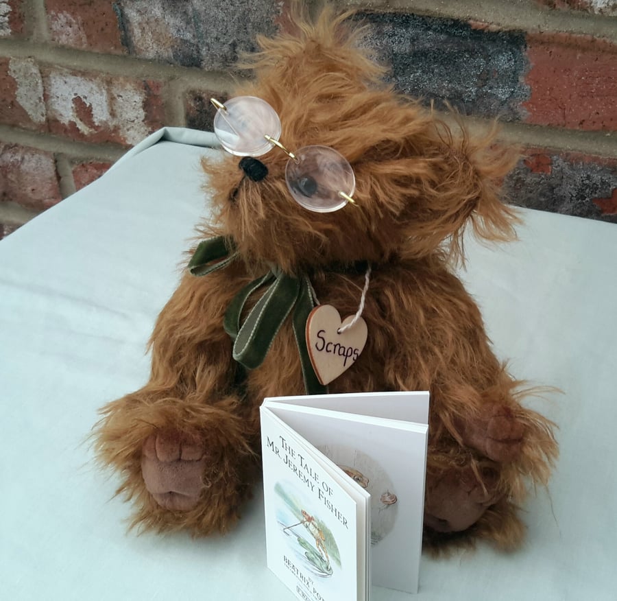 OOAK Artist Bear, Mohair Teddy Bear, Scraps, collectable by Bearlescent