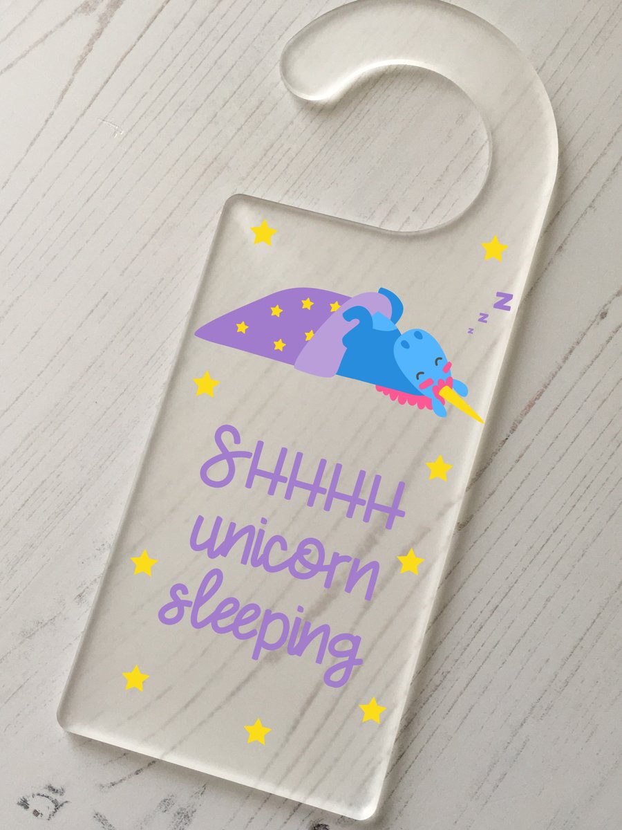 Sleeping Unicorn Door Hanger
