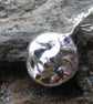 Tiny Fine Silver Moon Goddess Pendant and Sterling Silver 18 Inch Chain With CZ - Image 5