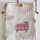Cross body bag: stripey sheep