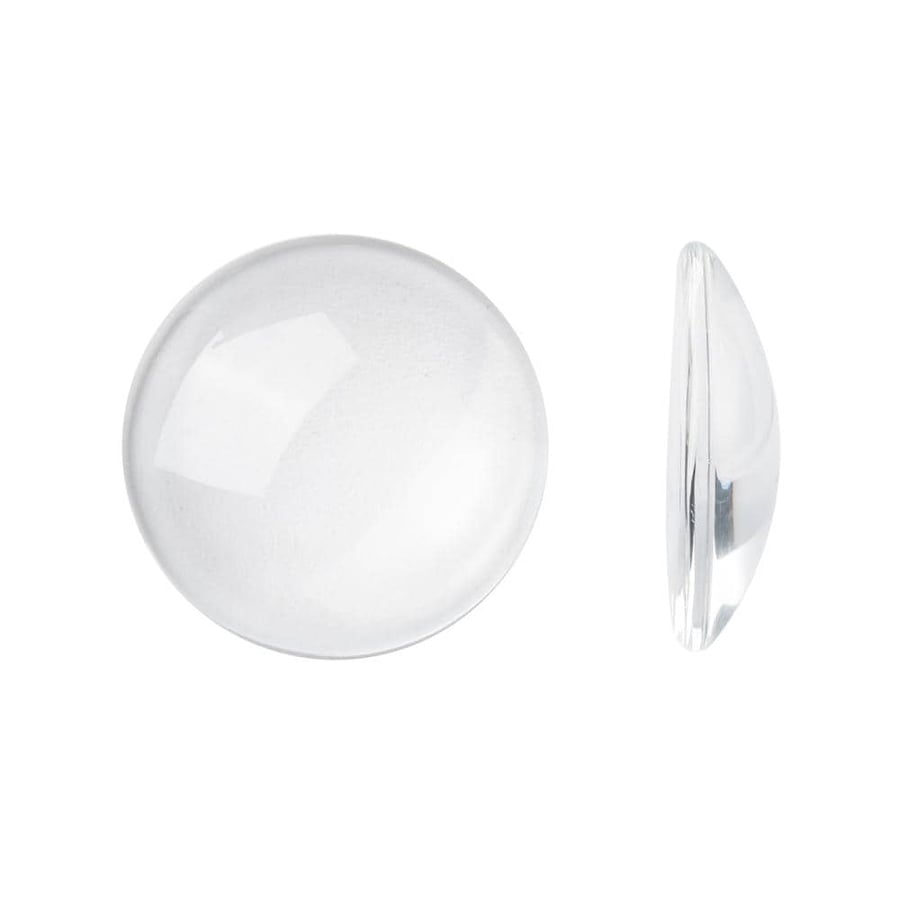 Clear Glass Coin Cabochons - 25mm, Smooth, Flat Back - Pack of 10 for Jewellery 