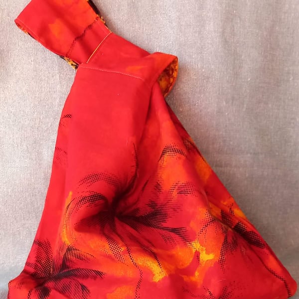 Exotic Summer Reversible Japanese Knot Bag Medium
