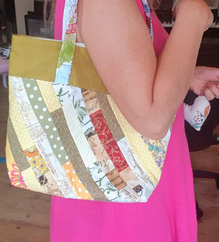 One of a kind patchwork tote bag