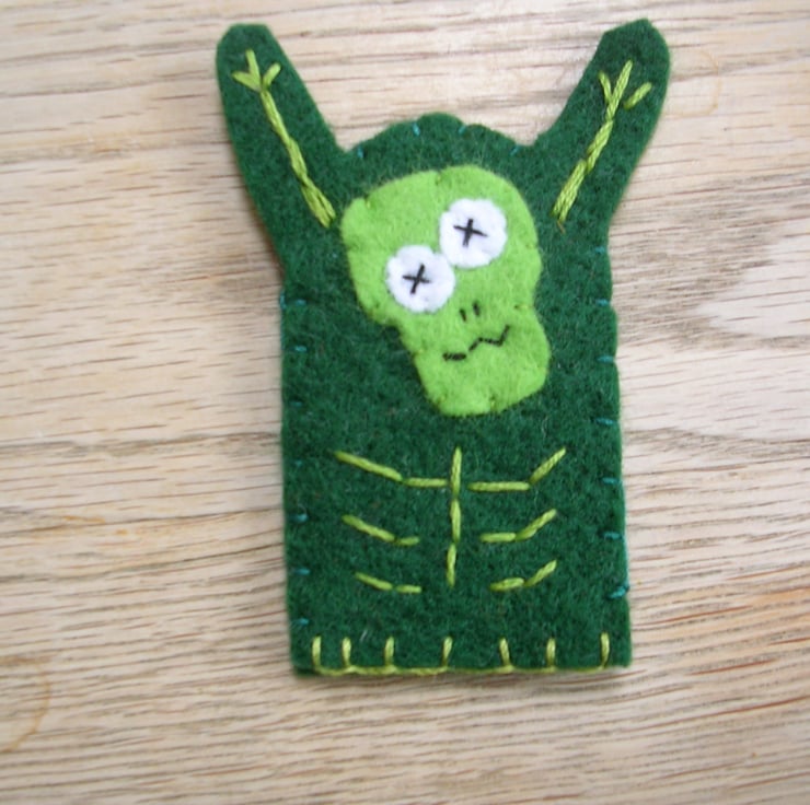 Zombie finger puppet Folksy
