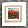 Beautiful Blank Handpainted Card Of Beautiful Red Poppies And Mountains
