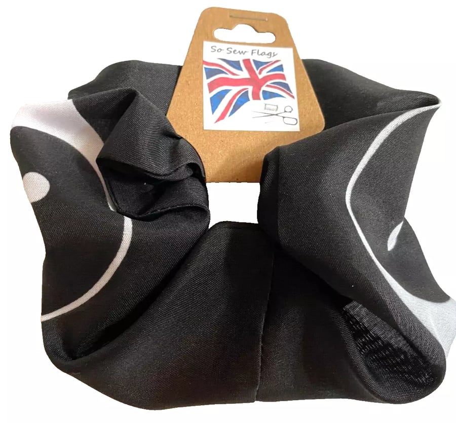 Yin Yang Black Flag Hair Scrunchie Scrunchies Accessory Ties Elastic