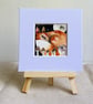 Mounted Whimsical Hare Rabbit with Bird Robin in Moonlight Watercolour Edition  - Image 5