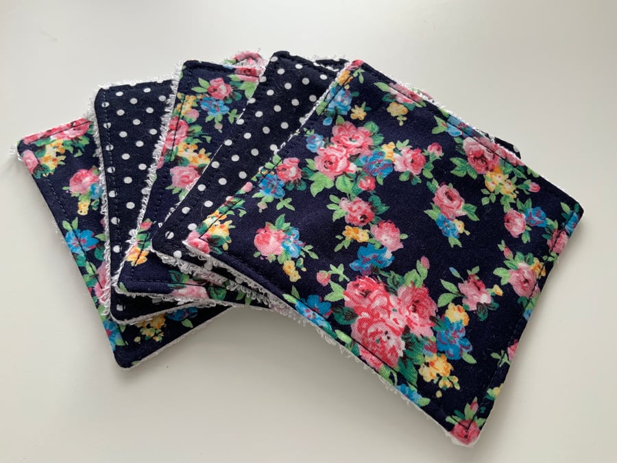 Reusable Bamboo Towelling Cotton Face Wipes, Eco friendly, Washable, Make up pad