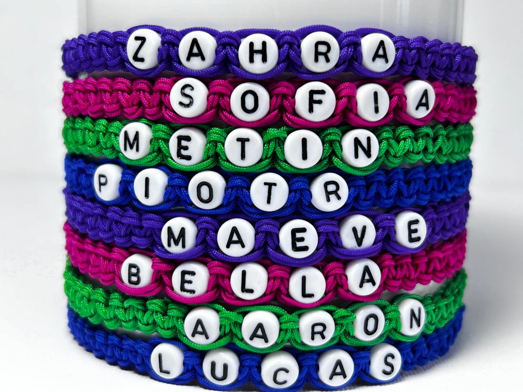 Bright Collour personalised bracelets 