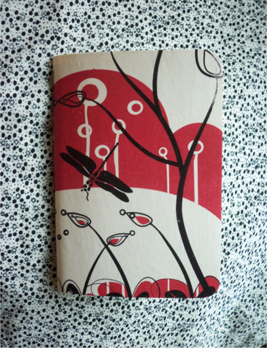 NOTEBOOK - DRAGONFLY - Hand Stitched & Screen Printed