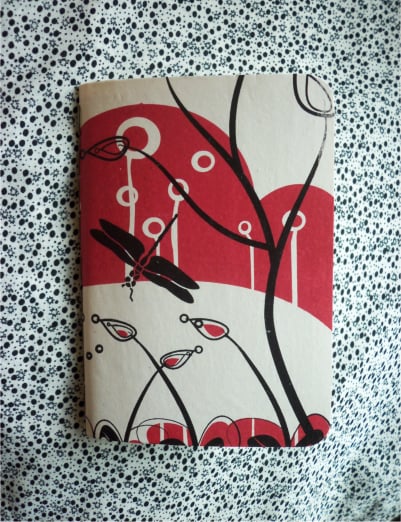 NOTEBOOK - DRAGONFLY - Hand Stitched & Screen Printed