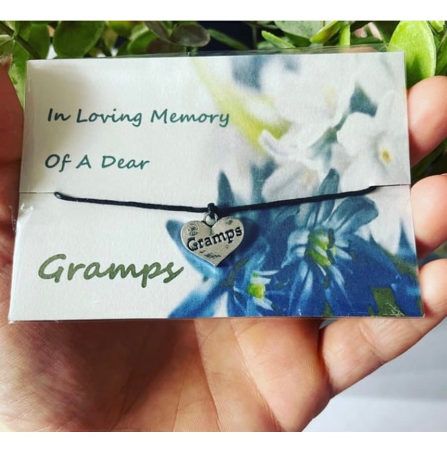 In loving memory of a dear gramps grandad wish bracelet 