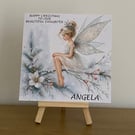 Winter Fairy Sitting On A Branch Personalised Christmas Card, Birthday Card