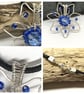 Flower Pendant, Silver Plated, Blue and Silver - Image 5