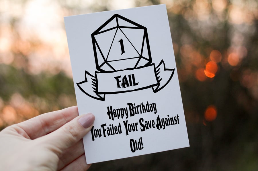 You Failed Your Save Against Old Dungeons and Dragons Birthday Card
