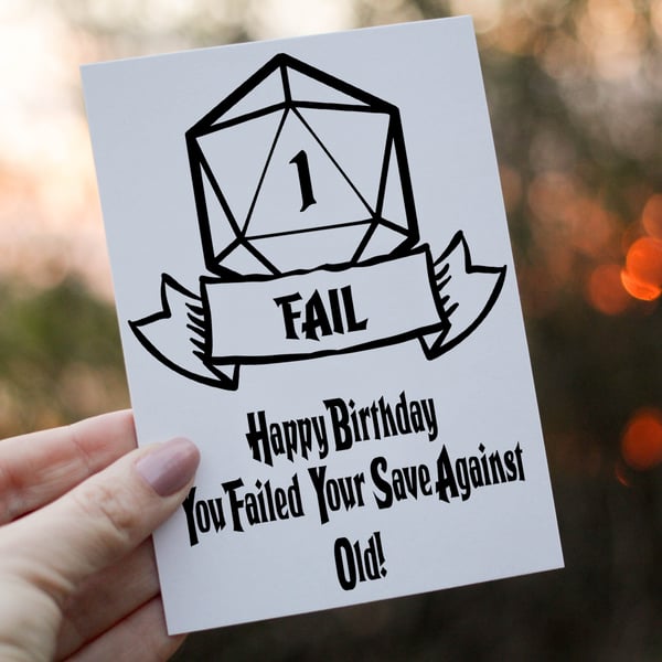 You Failed Your Save Against Old Dungeons and Dragons Birthday Card