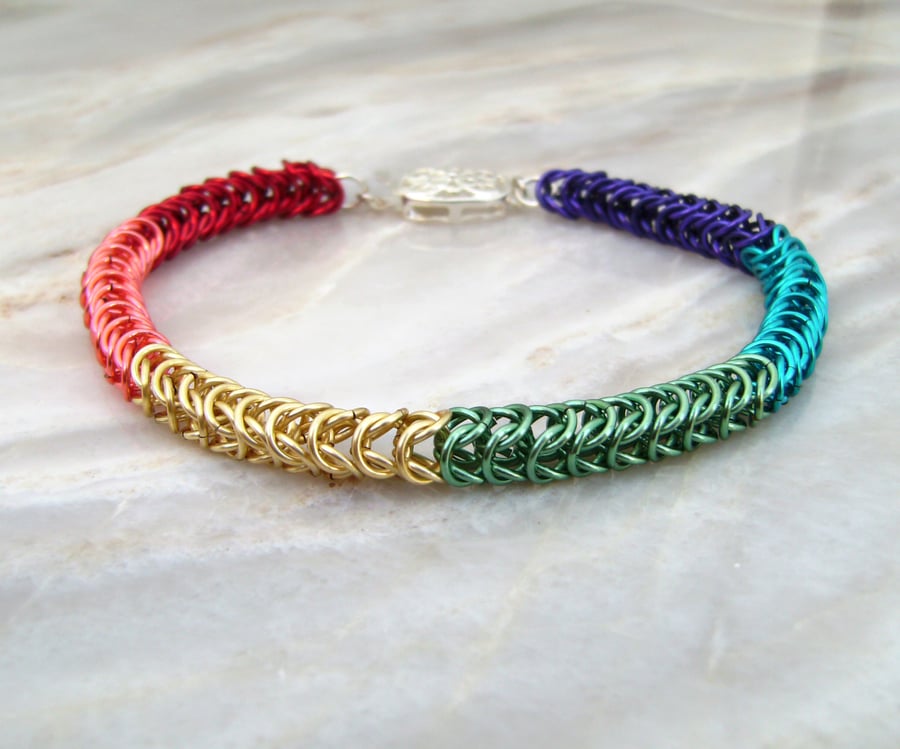 Chainmail Bracelet Rainbow