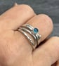 Blue Topaz wave Stack Ring, silver stack ring, topaz stack ring, wave ring, - Image 6