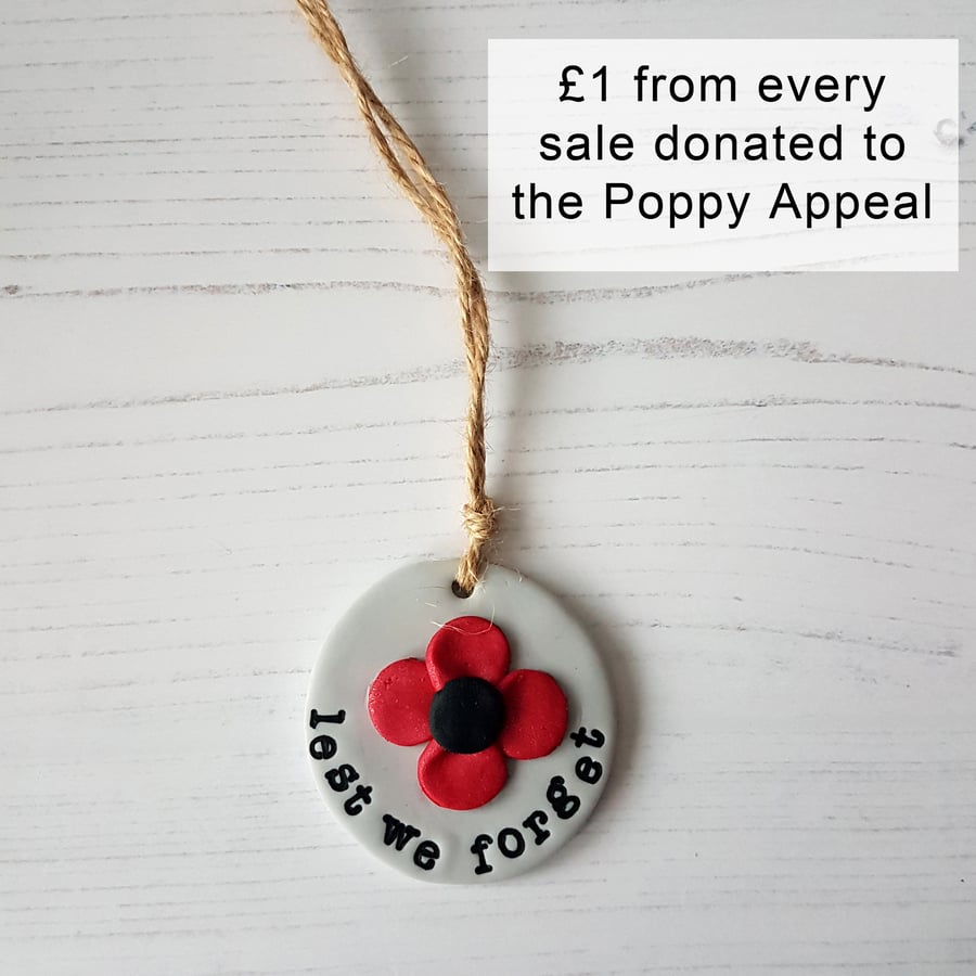 Remembrance Poppy hanging decoration or Magnet