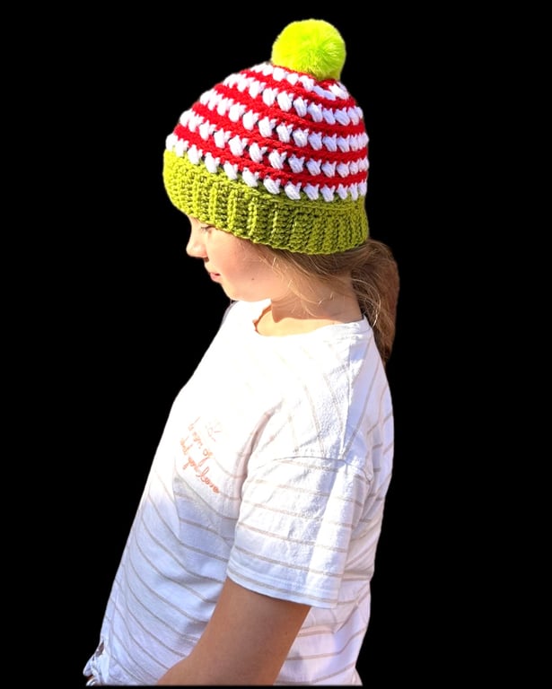 Hand Crocheted Children's Christmas Beanie