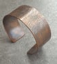 Copper cuff bracelet,  Spiral pattern, 7th anniversary gift, Beach lover gift - Image 1