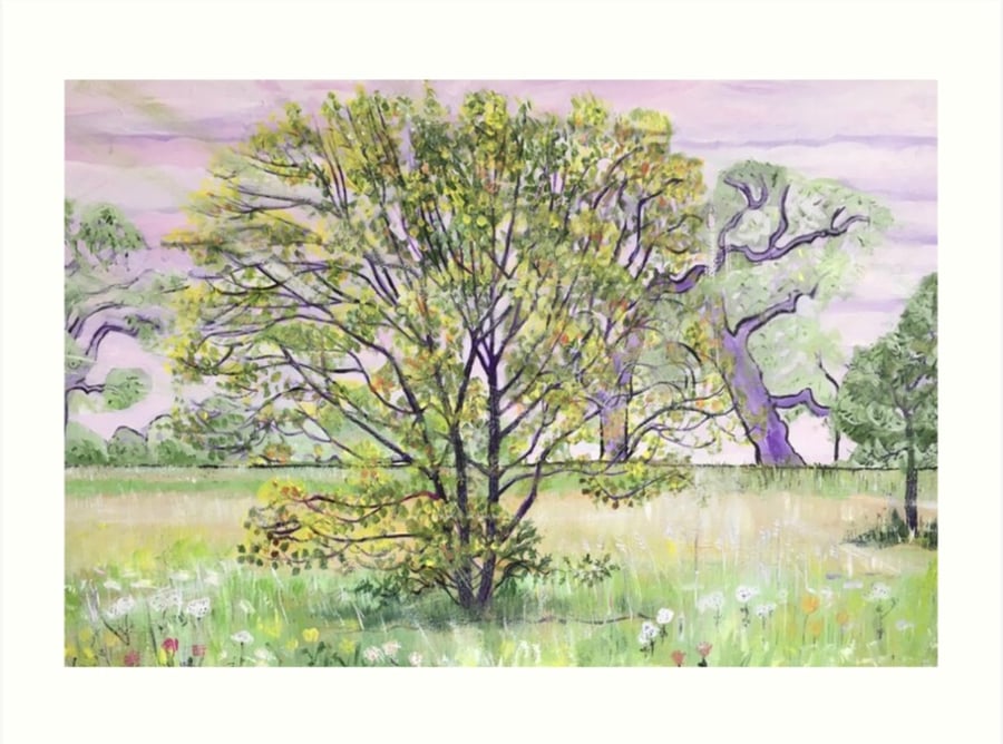 ‘The Solitary Shrub Quivering In The Wind’ Art Print By Sally Anne Wake Jones