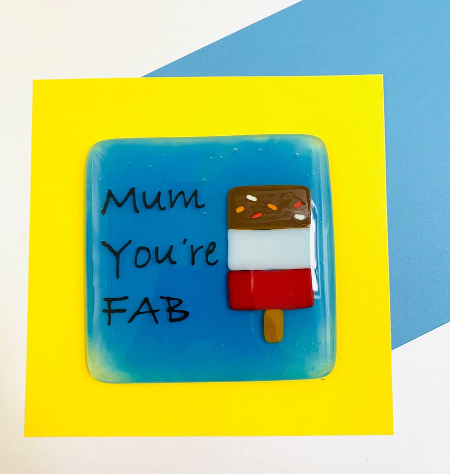 Fused Glass Mum you're FAB Coasters, Mothers Day