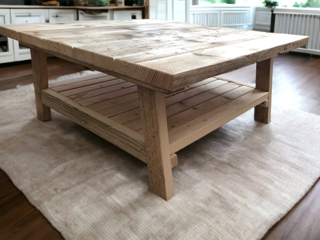 Scandi Style Coffee Table Reclaimed Wood THE MALMO