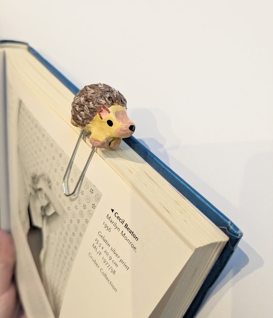 Clay Hedgehog Paperclip Bookmark