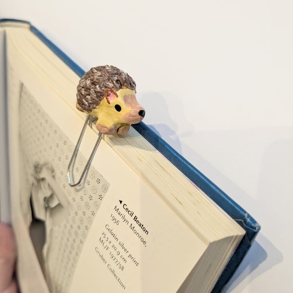 Clay Hedgehog Paperclip Bookmark