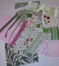 Pink, green and cream slow stitching kit 