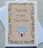 Hand-stitched new home card to brighten up a busy day of un-packing!