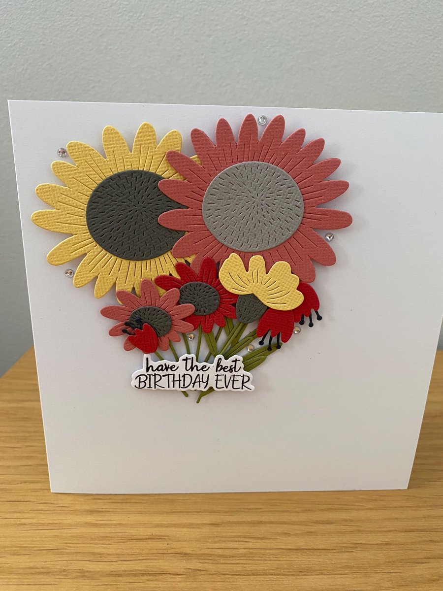 Handmade Floral Birthday Card