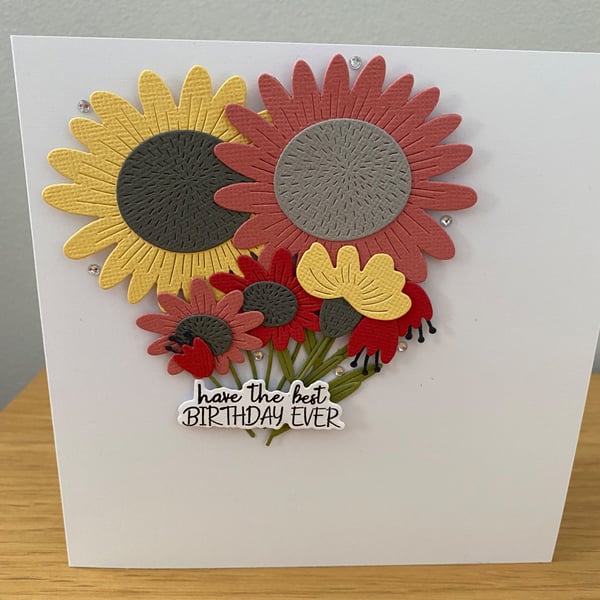 Handmade Floral Birthday Card