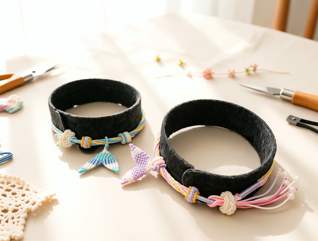 Ocean Echoes: Hand-Woven Mermaid Tail Parent-Child Bond Bracelet Set