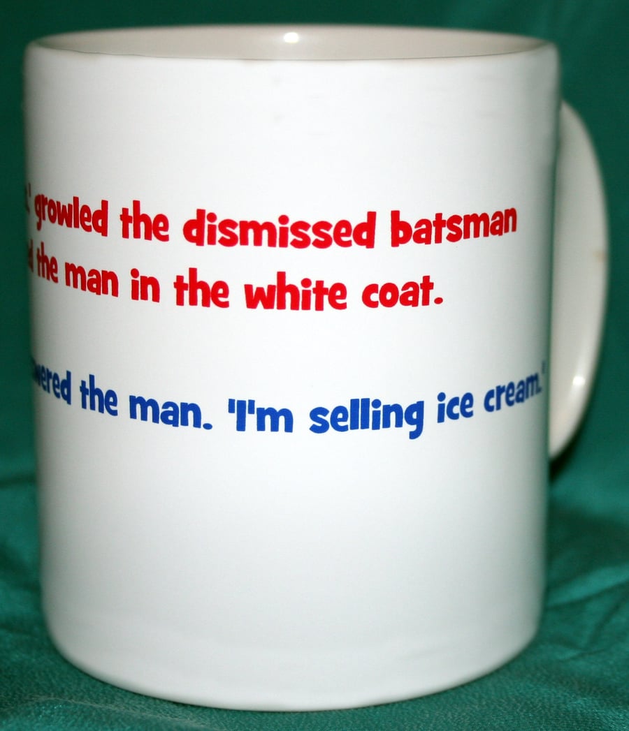 Cricket joke mug - You need glasses