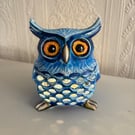 A hand painted and sealed OWL lamp by Andrew Jenkins 