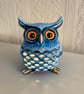 A hand painted and sealed OWL lamp by Andrew Jenkins 