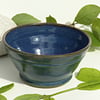 Beautiful Smooth Blue Breakfast - Soup - Salad - Snack - Bowl Stoneware Ceramic