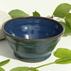 Beautiful Smooth Blue Breakfast - Soup - Salad - Snack - Bowl Stoneware Ceramic