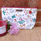 White Floral Zip Pouch