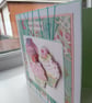 Green trio of decoupage cupcakes birthday card - Image 2