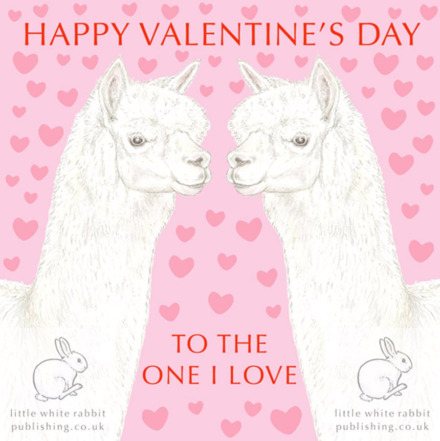  Alpaca Nose to Nose - Valentine Card